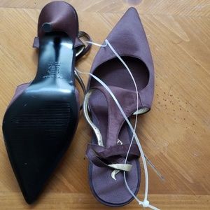 Satin evening shoes